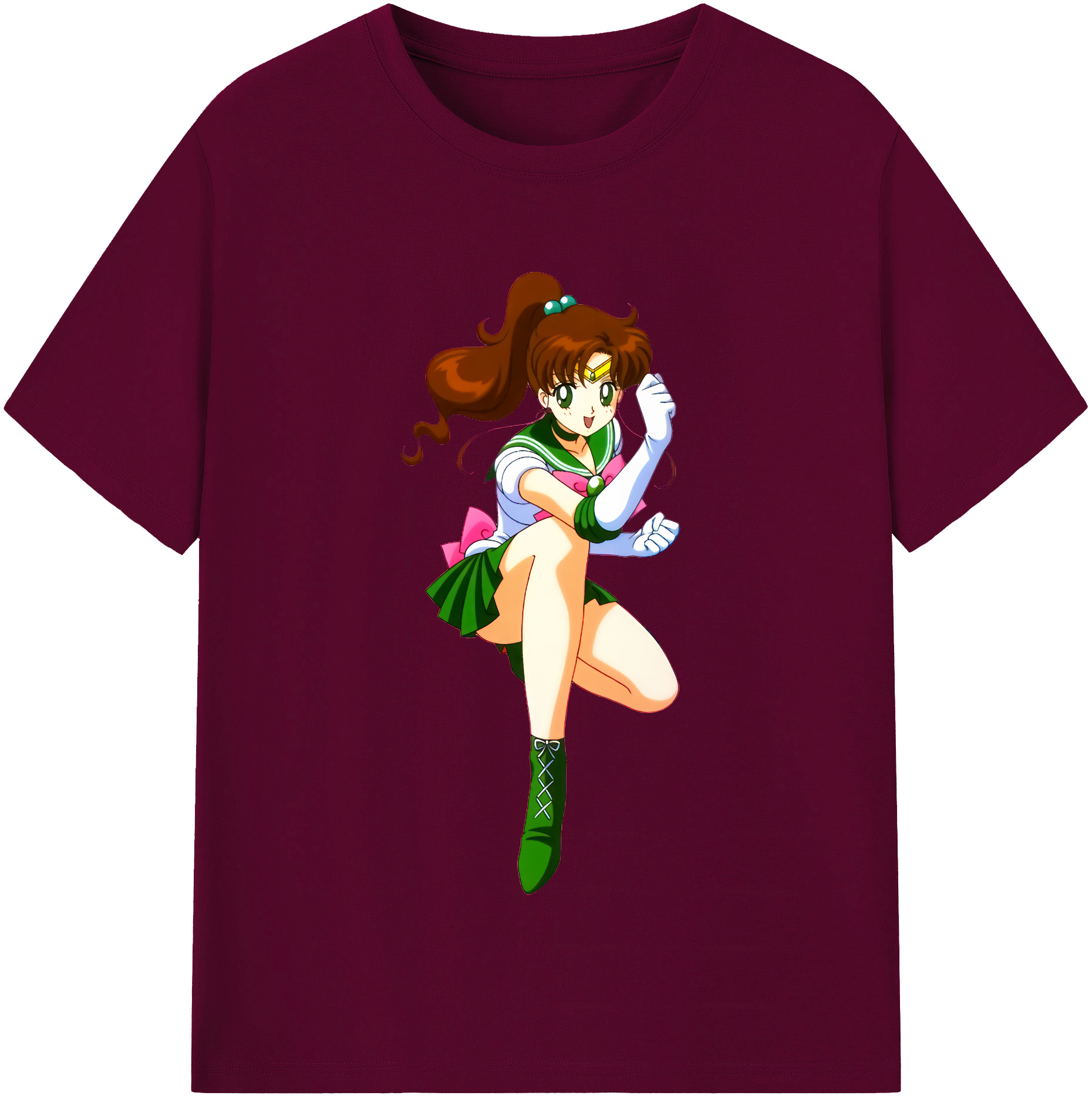 （画像用） 美少女戦士セーラームーン 木野 まこと きの まこと Sailor Moon Kino Makoto （セーラージュピター；Sailor Jupiter） レディースカジュアルプリントTシャツ（綿100％）